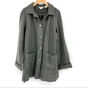 J.Jill wool blend button front shirt shacket jacket grey S